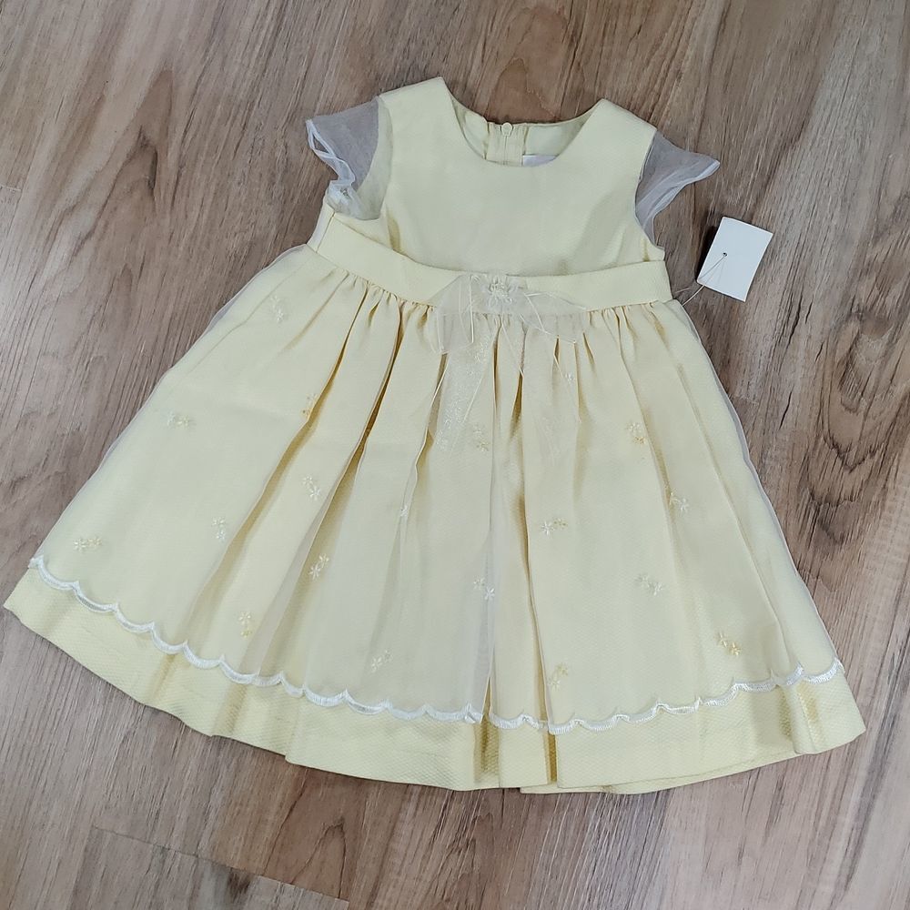 💜NWT Vintage Yellow Dress 12-18 Months